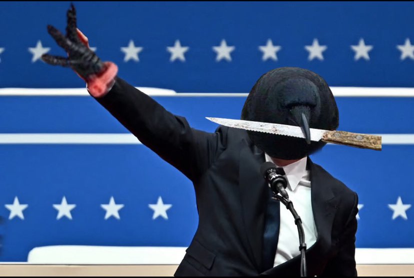 DomTaylor21's tweet photo. @1CrypticPoet @EricLag09101568 @base @MrDegenWolf @grok @bankrbot @ResistAINow @tn100x @schismaticshiba crow with knife https://t.co/o33cWalgnD