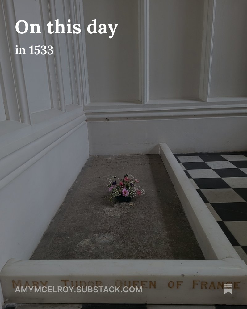 AmyMc_Books's tweet image. The funeral of Mary Tudor, Queen of France, took place on this day in 1533. Head over to Substack to read more about the day.
If you'd like to read more about Mary, my book is available in the usual places and @foxlanebooks have signed copies!
open.substack.com/pub/amymcelroy…