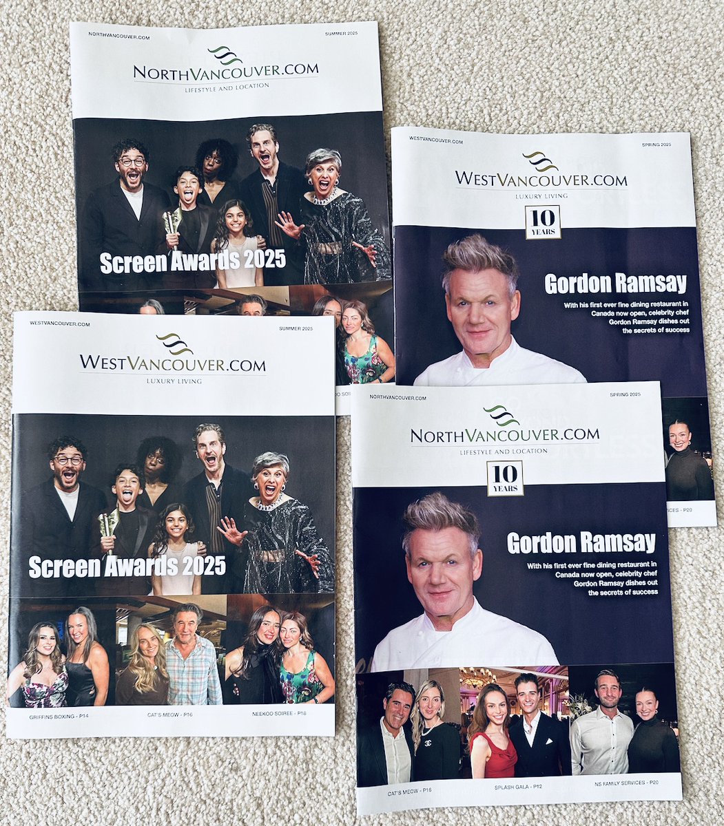We're always excited to know that our print magazines are going strong and supporting our city by giving back. Great stories here about our celebs, including chef Gordon Ramsay, actor Veena Sood, singer Chynna Phillips, actor Billy Baldwin and tons of coverage on our local galas