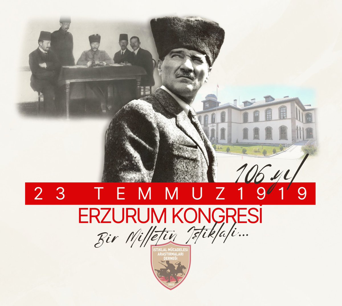 Erzurum Kongresi (23 Temmuz – 7 Ağustos 1919)

Mondros Mütarekesi’nin ardından #Osmanlı Devleti fiilen işlevsiz hâle gelmiş, Anadolu toprakları işgal ve parçalanma tehdidiyle karşı karşıya kalmıştır. Bu ortamda, Doğu Anadolu’da bir Ermeni Devleti kurulması tehlikesine karşı