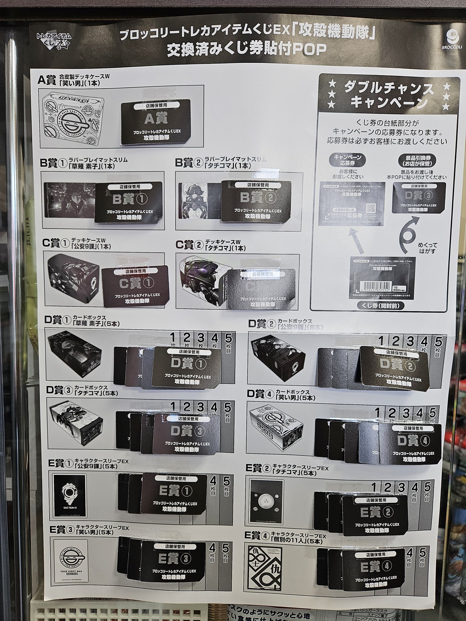 【新品】攻殻機動隊　トレカアイテムくじEX　ファイナルドロー賞 ブロッコリートレカアイテムくじEX「攻殻機動隊」 | TCG