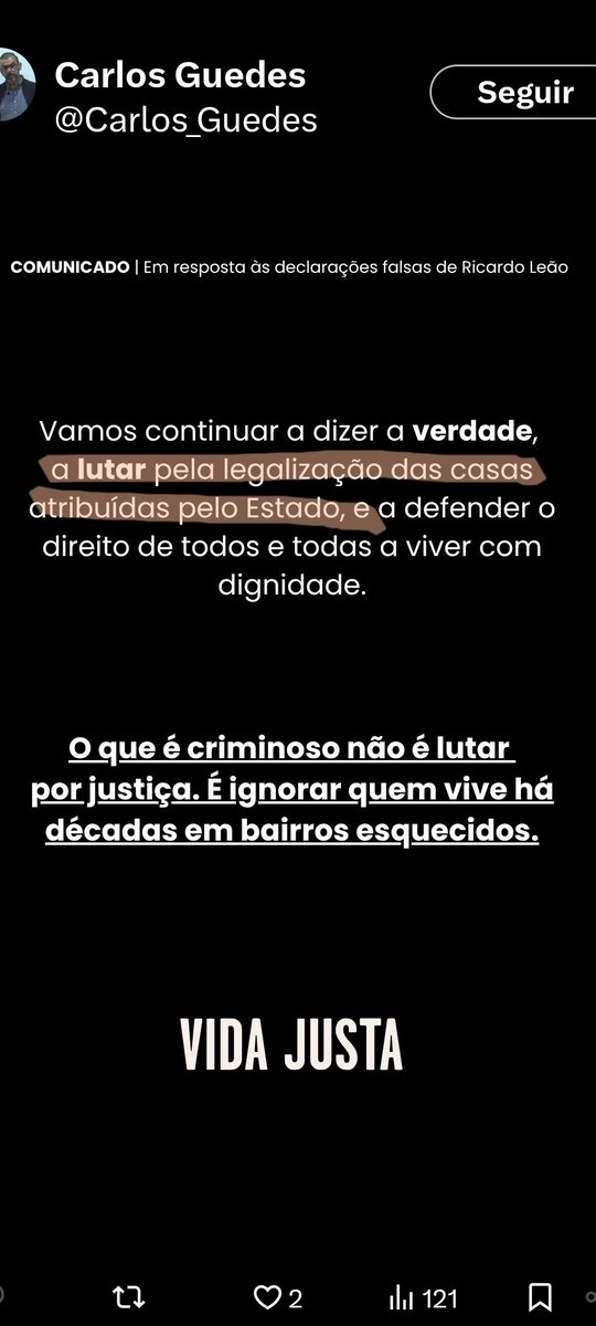 donocooperativa's tweet image. Eu nem sabia que as casas atribuídas pelo estado podiam ser ilegais, pensava que eram só as barracas🥸
Comunicado oficial Vida Justa ⬇️