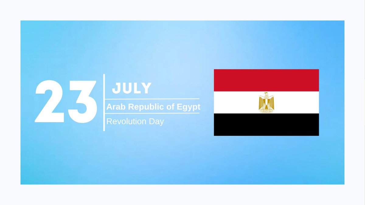 MFA_KZ's tweet image. We extend our heartfelt congratulations to our colleagues @MfaEgypt in Cairo & convey our warmest wishes to the people of the Arab Republic of Egypt on the occasion of Revolution Day. May the entire nation continue to enjoy enduring peace, prosperity & continued progress.