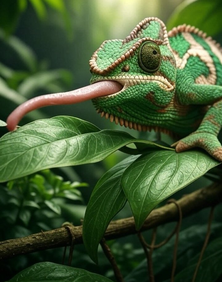 🦎 *Do You Know?* A chameleon’s tongue can extend twice its body length in 0.07 seconds to catch prey. 🐛 
What’s a speedy animal fact you know? 🐆 Share below! 👇 #DidYouKnow #AnimalFacts 
*Day 41/100* of daily facts! Keep following! 🌟