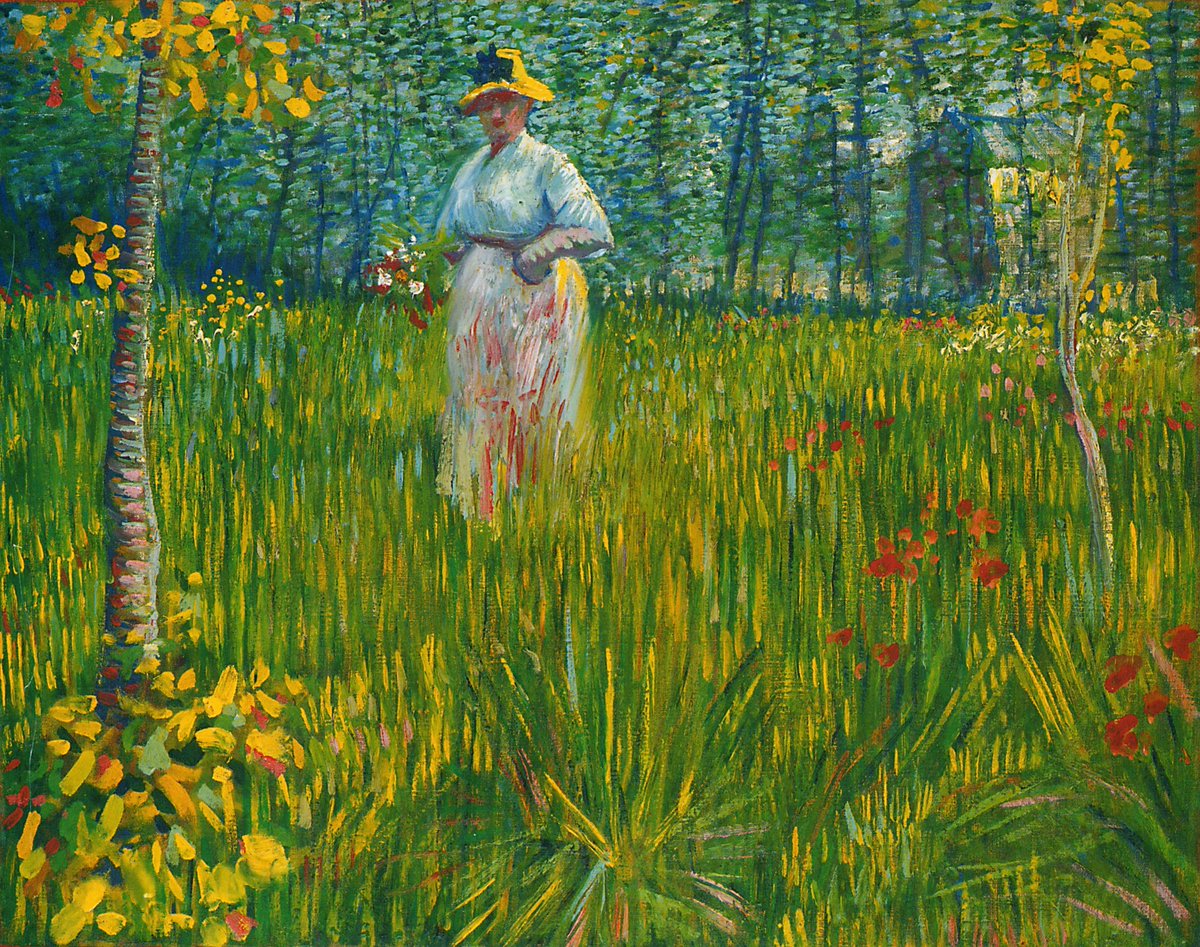VanGoghTheLife's tweet image. #VanGogh of the Day: A Woman Walking in the Garden, 1887. Oil on canvas, 48 x 60 cm. Private collection.