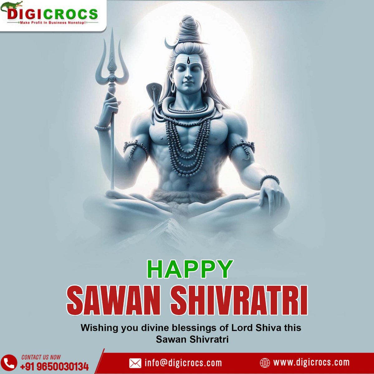 digicrocs's tweet image. Wishing you peace, prosperity, and positivity this Sawan Shivratri. May Bholenath remove all obstacles from your life and bless you with infinite joy and health. Om Namah Shivaya!

#HappySawanShivratri #ShivratriBlessings #HarHarMahadev
#OmNamahShivaya
#DivineBlessings