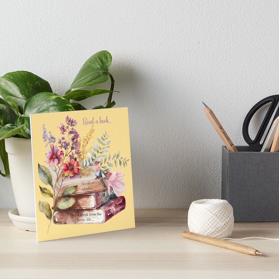 HurmerintaArt's tweet image. Motivational and inspirational art about reading books and taking a break from your hectic life. 

#tanktops #shirts #cards #artboards #read #book #notebooks 

redbubble.com/i/tank-top/Div…