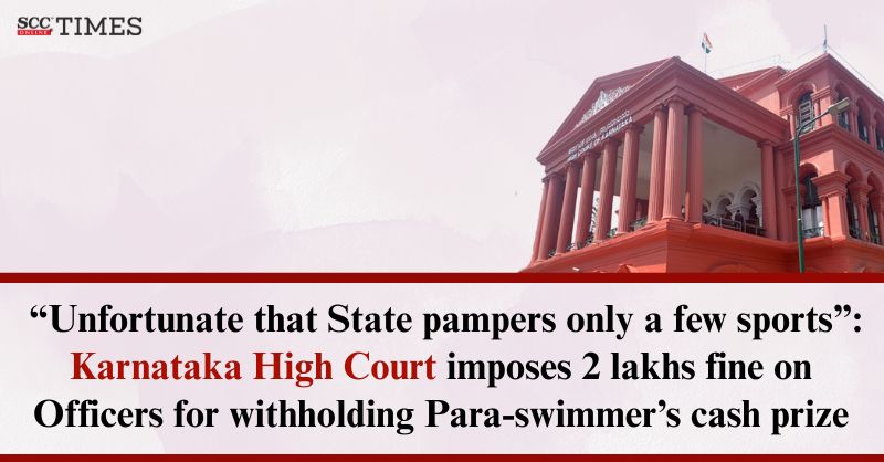 scconline_'s tweet photo. "Unfortunate that State pampers only a few sports": Karnataka HC imposes 2 lakhs fine on Officers for withholding Para-swimmer's cash prize
#KarnatakaHighCourt #2lakhsfine #CashAward #Cashprize #ExemplaryCosts #ModelLitigant #ParaSwimmer #StateIndifference #scconline