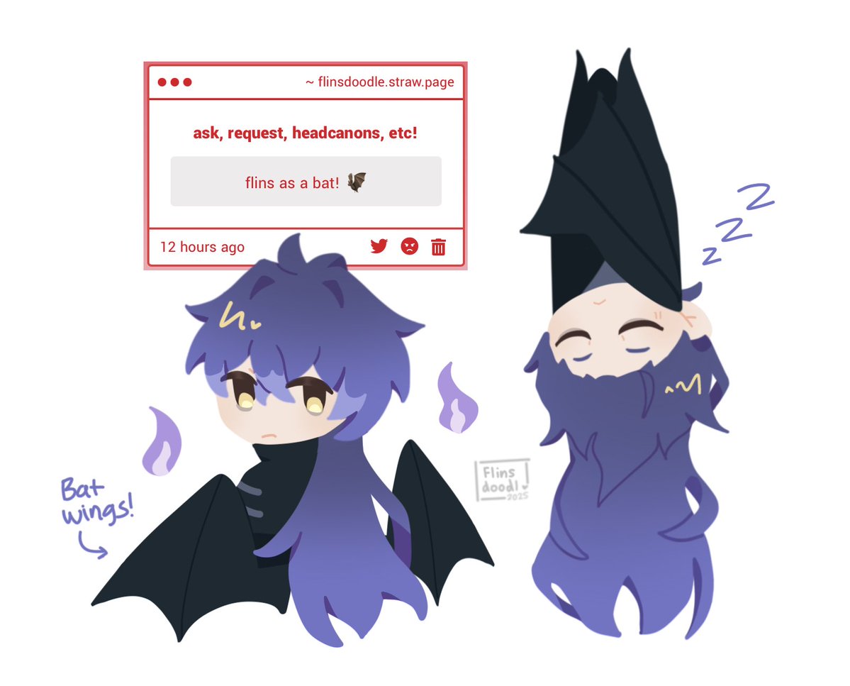 flinsdoodle's tweet image. first anon req! I saw a vision… 🦇🕯️
#flins #genshinimpact