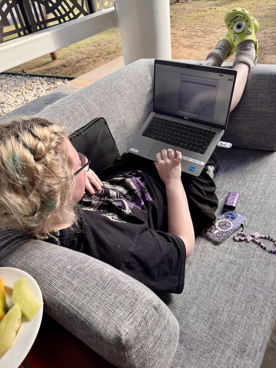 Kylie McDevitt (@kylieengineer) on Twitter photo Action shot of Eva working on the <a href="/BSidesCbr/">BSidesCanberra</a> booklet design in Fiji this week 💜 Action shot of Eva working on the <a href="/BSidesCbr/">BSidesCanberra</a> booklet design in Fiji this week 💜