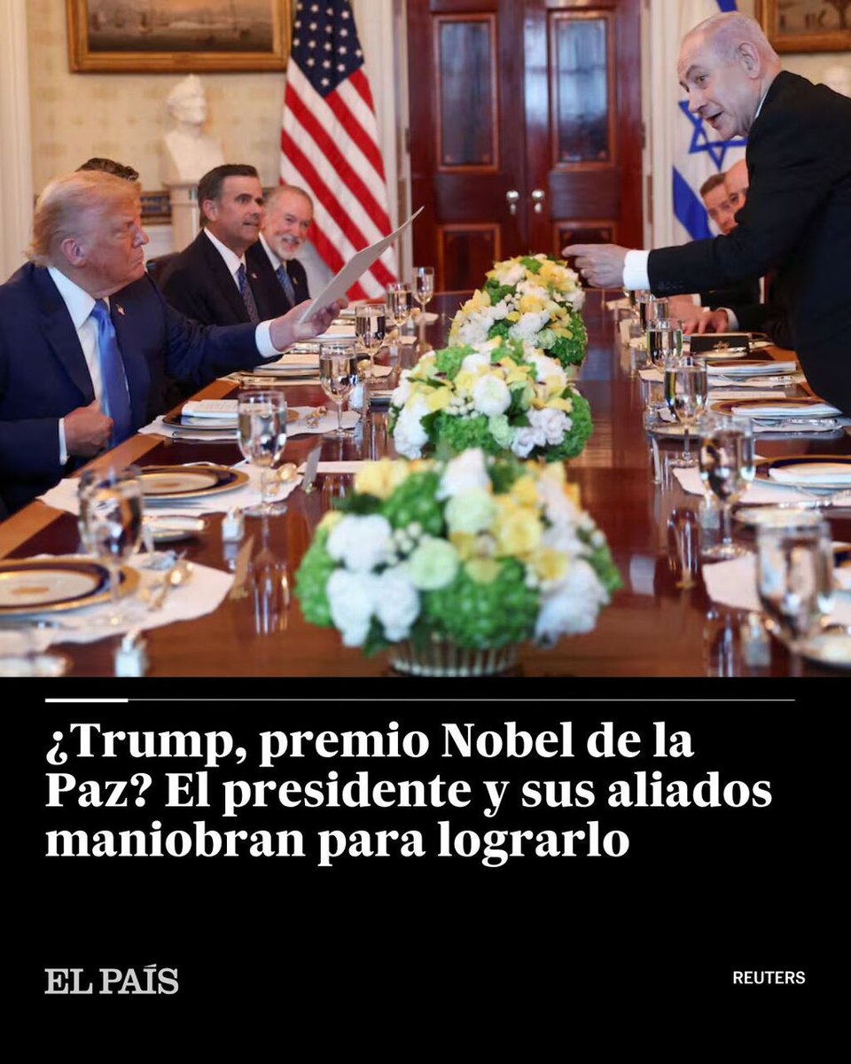 elpais_america's tweet image. 🇺🇸 Un nuevo truco se ha sumado en las últimas semanas al repertorio a disposición de los líderes internacionales de visita en la Casa Blanca para ganarse a Donald Trump: pedir que le concedan el premio Nobel de la Paz
🖊 @iker6d2
🔗 tinyurl.com/y5hp37vz