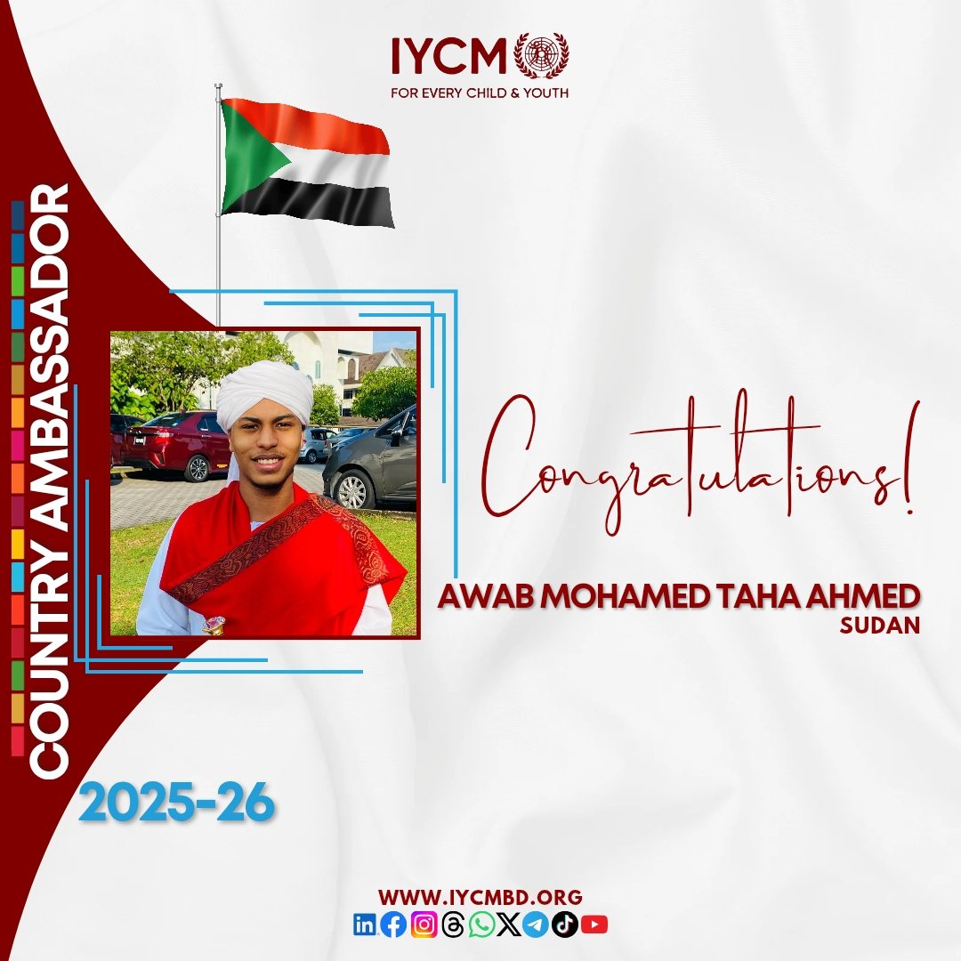 🌍✨ Introducing the INTERNATIONAL CHANGEMAKER PROGRAM (2025–2026)! ✨🌍

We ‘r thrilled to announce our newly selected International Youth Change Maker (IYCM) 2025–2026 Ambassadors from Sudan,South Africa, somaliland
Heartfelt congratulations to all of you on this achievement!