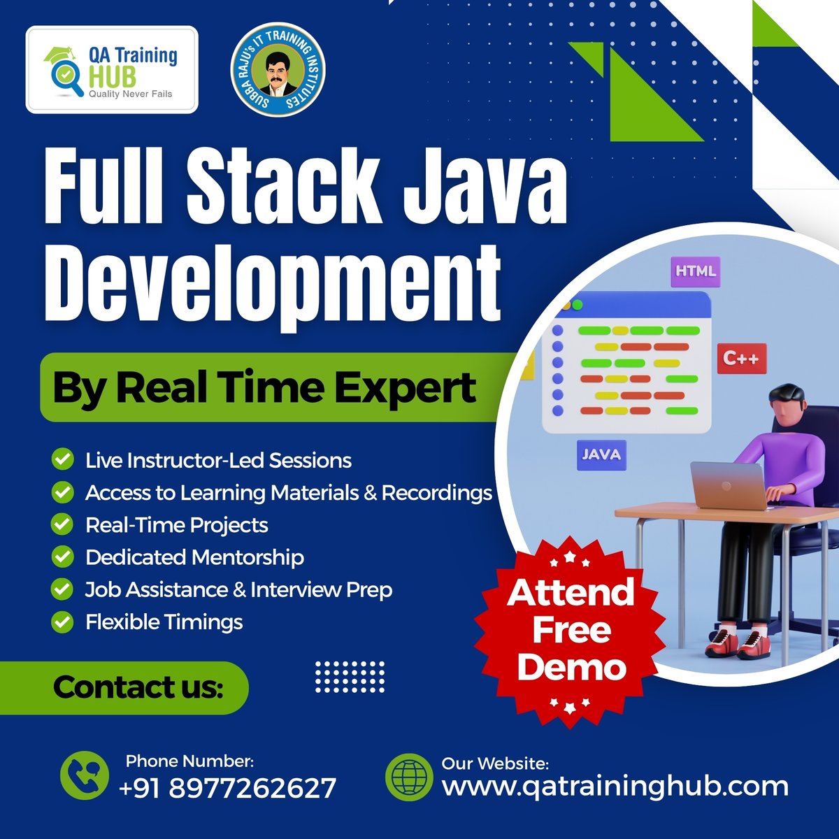 QATrainingHub's tweet image. 💻🔥 Become a Full Stack Java Developer – Learn from Real-Time Experts! 🔥💻Ready to launch your IT career?
📞 +91 8977262627
🌐qatraininghub.com
#JavaFullStackDeveloper #FullStackJavaCourse #QATrainingHub #JavaDevelopmentTraining #JavaBootcamp #LearnJavaFullStack