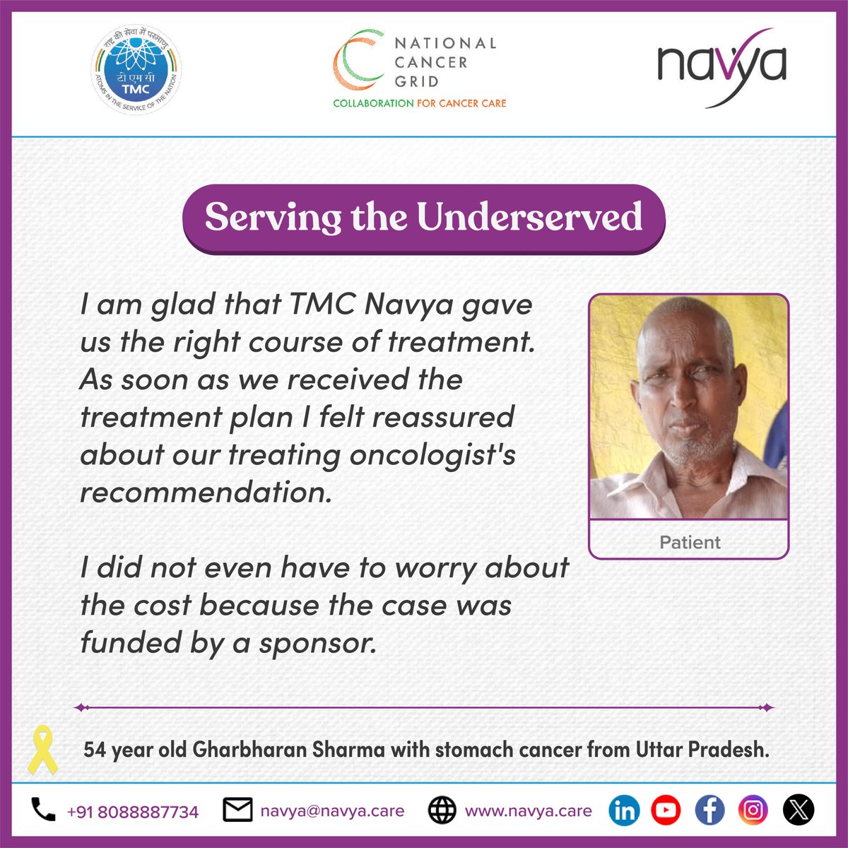 Navya Care (@navyacare) on Twitter photo #ServingtheUnderserved
<a href="/TataMemorial/">Tata Memorial Hospital</a> <a href="/CancerGridIndia/">NationalCancerGrid</a> <a href="/NavyaCare/">Navya Care</a> <a href="/NRamarajan/">Naresh Ramarajan</a> #GitikaSrivastava #ServingtheUnderserved
<a href="/TataMemorial/">Tata Memorial Hospital</a> <a href="/CancerGridIndia/">NationalCancerGrid</a> <a href="/NavyaCare/">Navya Care</a> <a href="/NRamarajan/">Naresh Ramarajan</a> #GitikaSrivastava