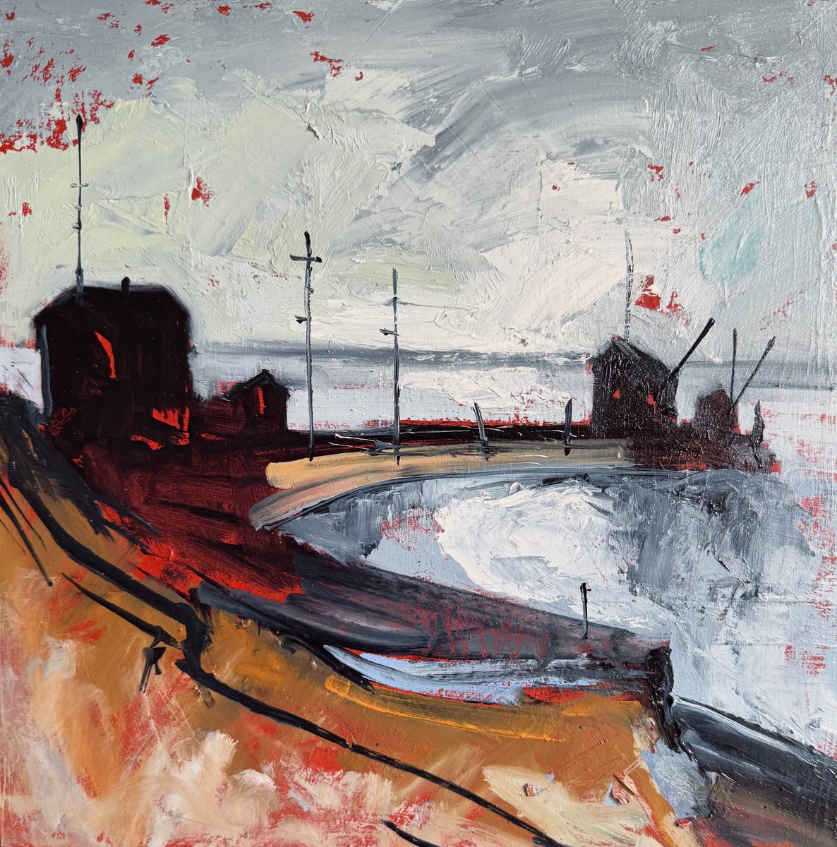 staithesartist's tweet photo. #Skinningrove #jetty #NorthEast #coast Now sold thank you https://t.co/8aN4HPGB5G