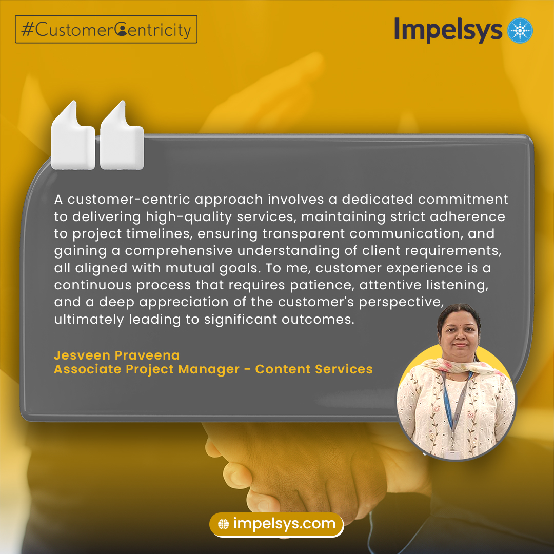 For Jesveen, delivering great customer experience is an ongoing journey, one that calls for patience, active listening, and truly understanding the customer’s perspective to drive meaningful results.
#Impelsys #CustomerCentricity #CustomerFirst #CustomerCentric #CX