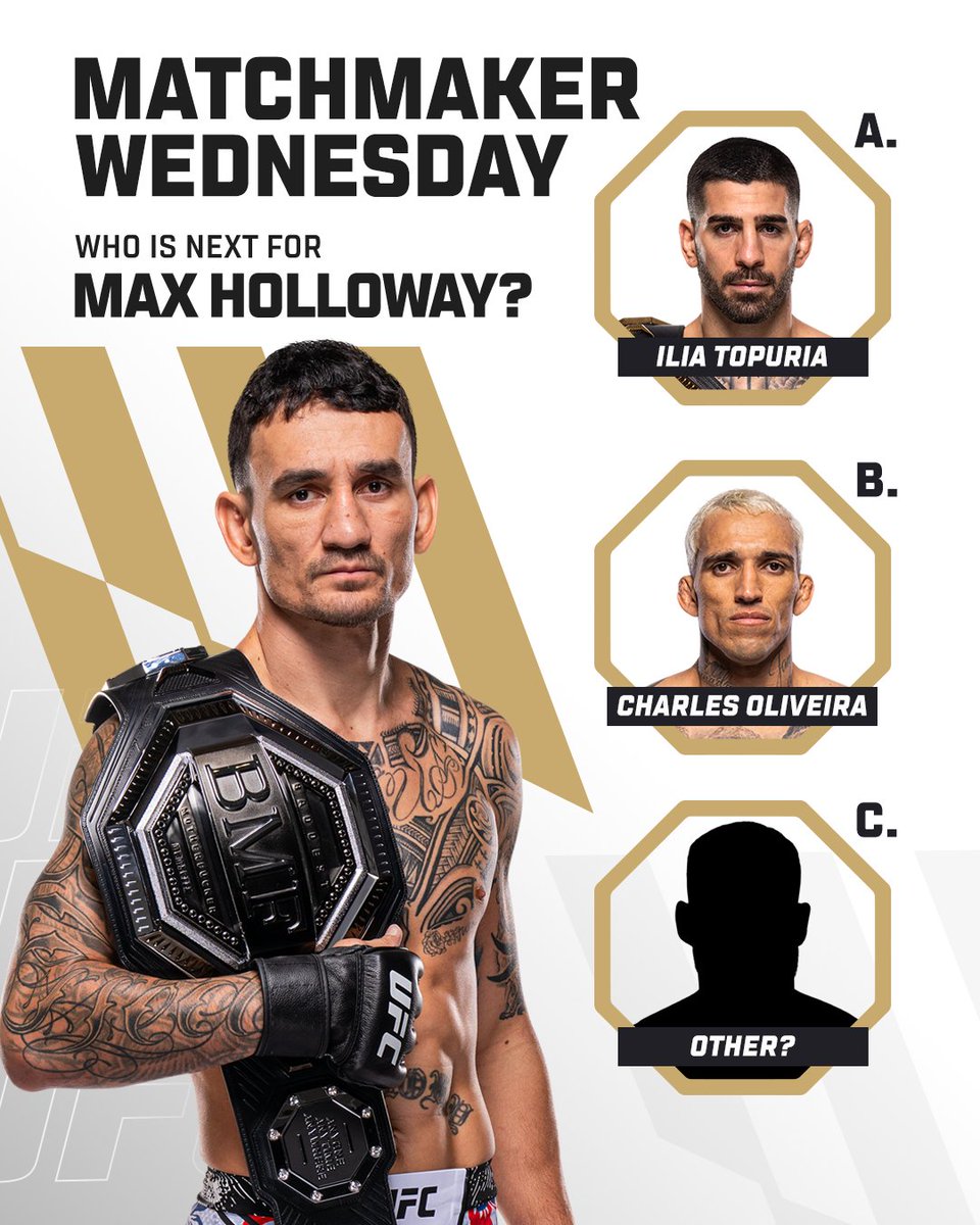 UFC_Asia's tweet image. Who's next for @BlessedMMA? 🤬
Let us know your thoughts after Max Holloway's BMF title defense at #UFC318!