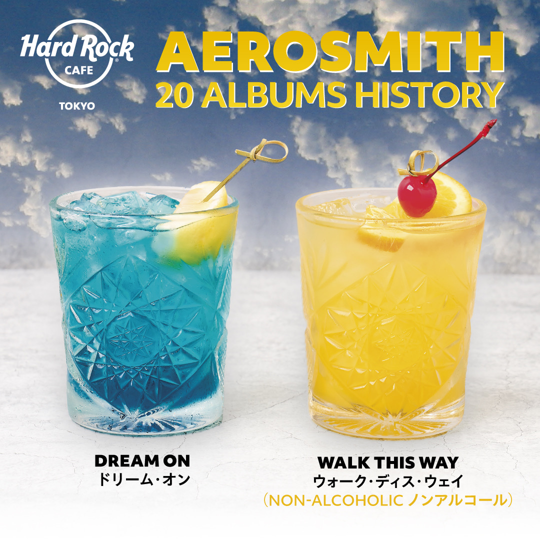 #エアロスミス 「ハードロックカフェ」との期間限定コラボイベント「AEROSMITH 20 ALBUMS HISTORY」が7/30（水）よりスタート！

代表曲をイメージしたスペシャルカクテルを販売、貴重なライブ映像が店内OAされます🍹📺是非お立ち寄りください！🎸

日程： 2025年7月30日（水）～8月31日（日）