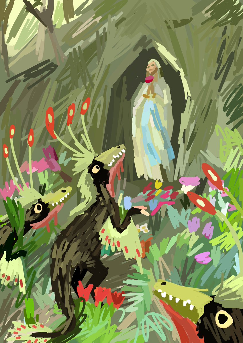 iniemohk's tweet image. The lovely Lady dressed in blue loves all of creation, even the ones that died a long long time ago