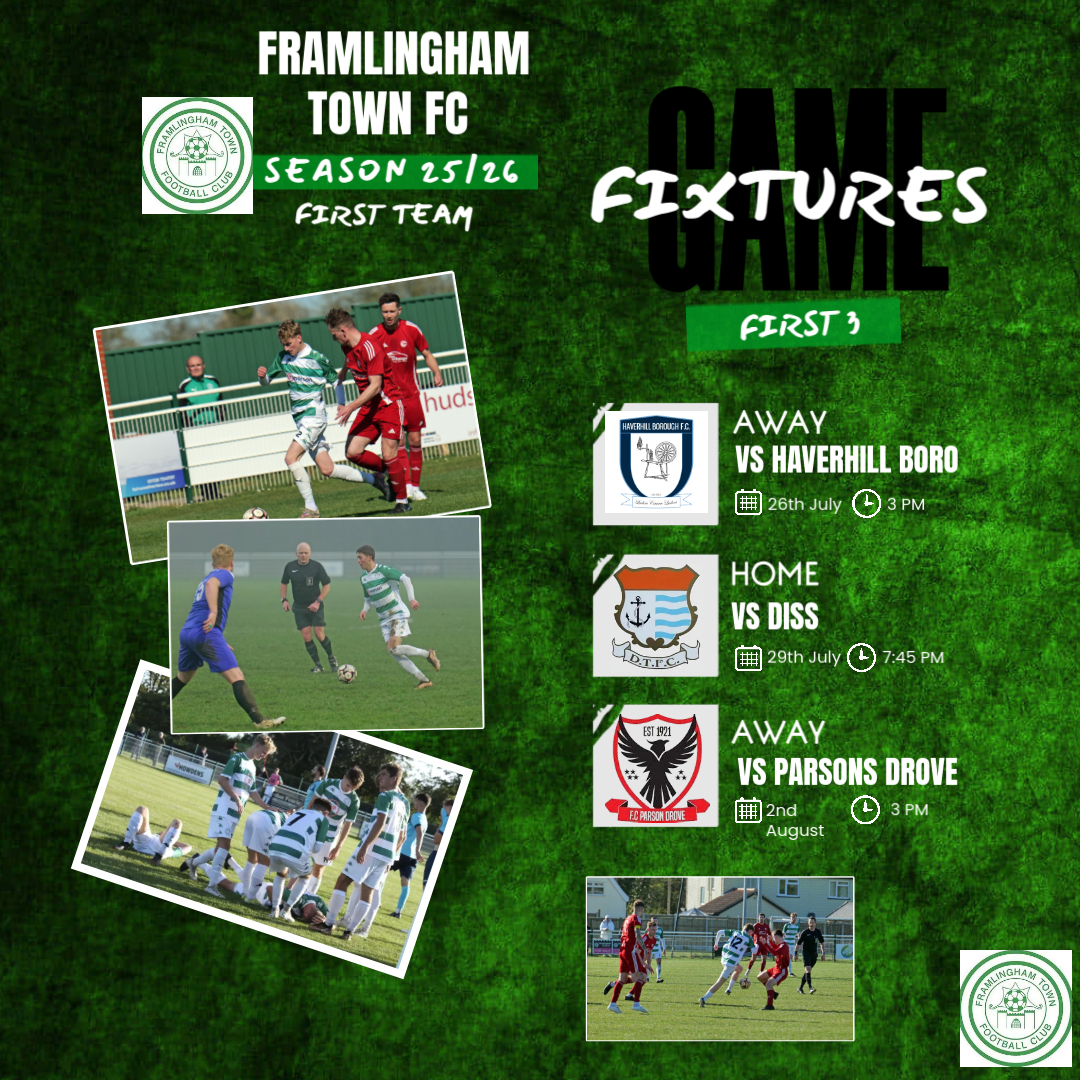 TheCastlemen's tweet photo. 🟢THE FIRST 3🟢

Description: We are set for a thrilling start to the season! Let’s bring the energy, home and away. 💥💚 

#UpTheCastlemen #FraminghamTownFC #FTFC #MatchDay #NonLeague #CastlePride #SuffolkFootbal #NonLeague #Grassroots #GameDay #UKFootball #TeamSpirit #Fans #fyp https://t.co/yBVWCVkxA1