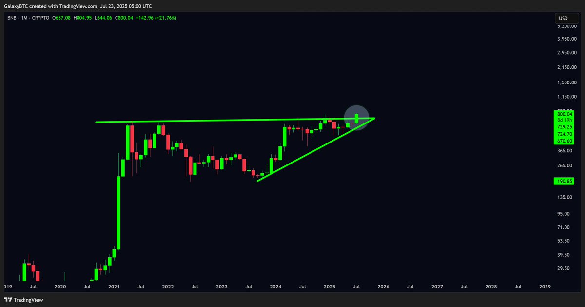 galaxyBTC's tweet image. $BNB breaking out. The price discovery part has started.