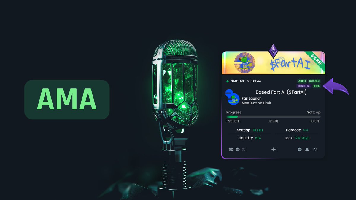 TheGemPad's tweet image. The team from @basedfart_ai were hosts on the AMA with @TheGemPad community where they presented their project in detail ๐
๐๏ธ Take a listen ๐
youtube.com/watch?v=apX0qdโฆ
โ
Their presale is now live and ends on 28 July!
gempad.app/presale/0x9d9eโฆ
_
Disclaimer: Nothing on thisโฆ