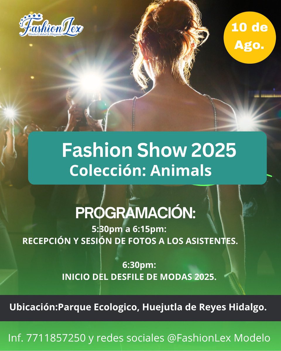 FashionLexModel's tweet image. Aquí nuestra programación:

Desfile de modas 2025

#FashionLex💙 #Animals🐾 #FashionShow📸