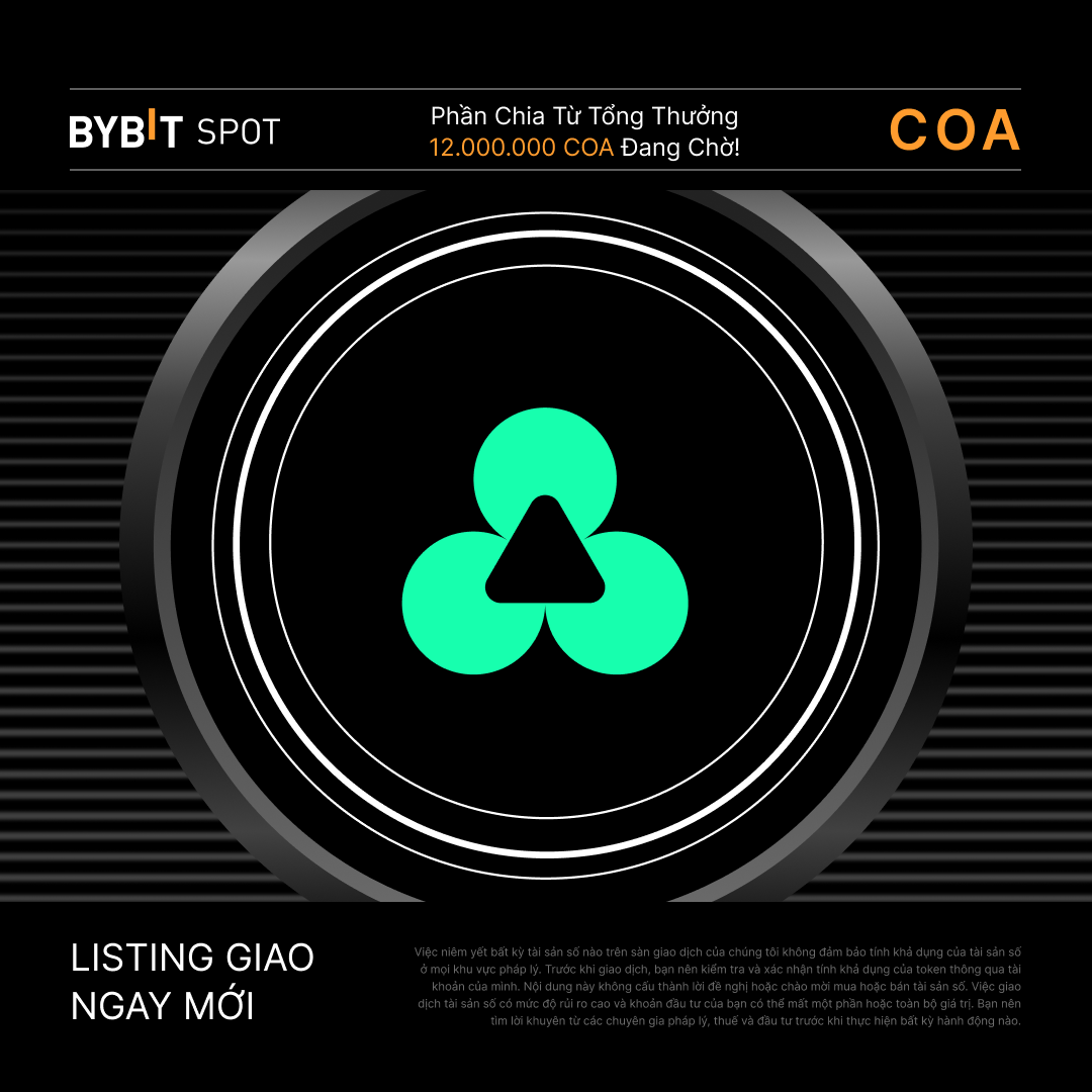 BybitVNOfficial's tweet image. 📣 $COA chính thức được niêm yết trên #BybitSpot cùng @alliancegamesx!

Giao dịch và nạp #COA để nhận phần thưởng từ tổng giải thưởng 12,000,000 $COA

📈 Giao dịch ngay: i.bybit.com/bs6abqQ

#BybitListing #TheCryptoArk