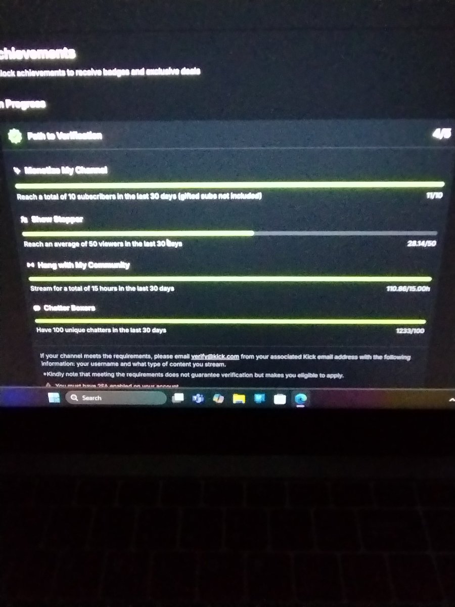 My camera is terrible but I'm chasing the verification grind any and all help is appreciated lets fuckin grow y'all #teamriseabove #retweet #KickStreamers  #kickcommunity