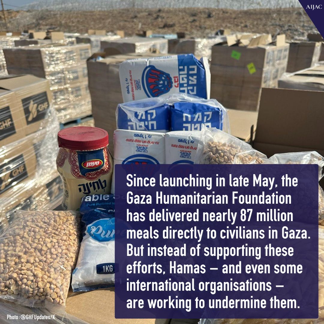 AIJAC_Update's tweet image. Amid mounting claims of famine and accusations that it is blocking aid from Hamas, the UN, and foreign governments, Israel is pointing to visual evidence and data showing that it is allowing aid into Gaza – and says the real obstruction is happening after the aid arrives, due to…