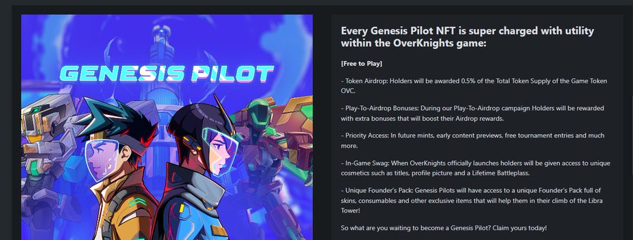 GM guys, 
The <a href="/OverKnightsGame/">OverKnights</a> Mint party yesterday was a blast, packed with exciting updates and a Mint Party WL Raffle, Though I didn’t win the raffle, Still pumped for the FCFS round opening soon. Hopefully we can secure those Genesis Pilot NFTs. 
Gamers win on <a href="/Immutable/">Immutable</a>