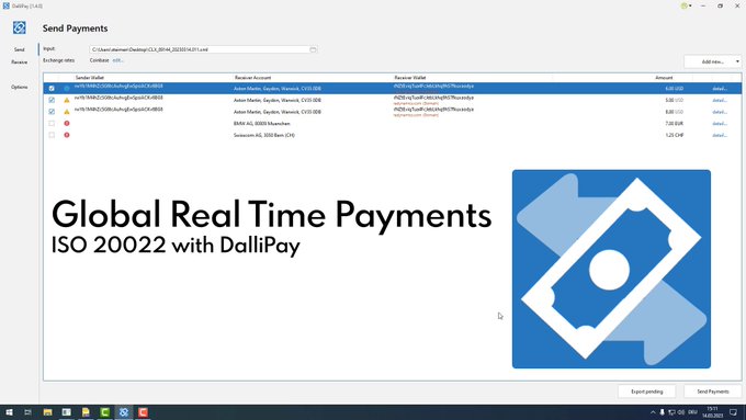 Latest update v1.9.0 for #DalliPay is ready. Beside many smaller improvements and fixes, a REST API was added enabling traditional payment software to send/receive global payments using DalliPay.

💻dallipay.com

#fintech #openfinance #DeFi #xahau #iso20022 #xrpl