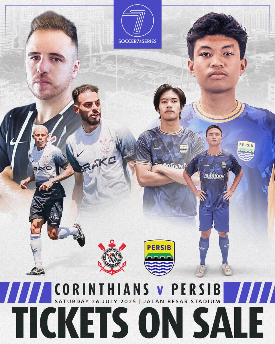 Soccer7sSeries's tweet image. ⚫⚪ Corinthians
🔵 Persib
Two football-mad nations collide in a 7-a-side spectacle.
Jogo bonito meets Bandung pride!
#Soccer7sSeries #FasterFootball