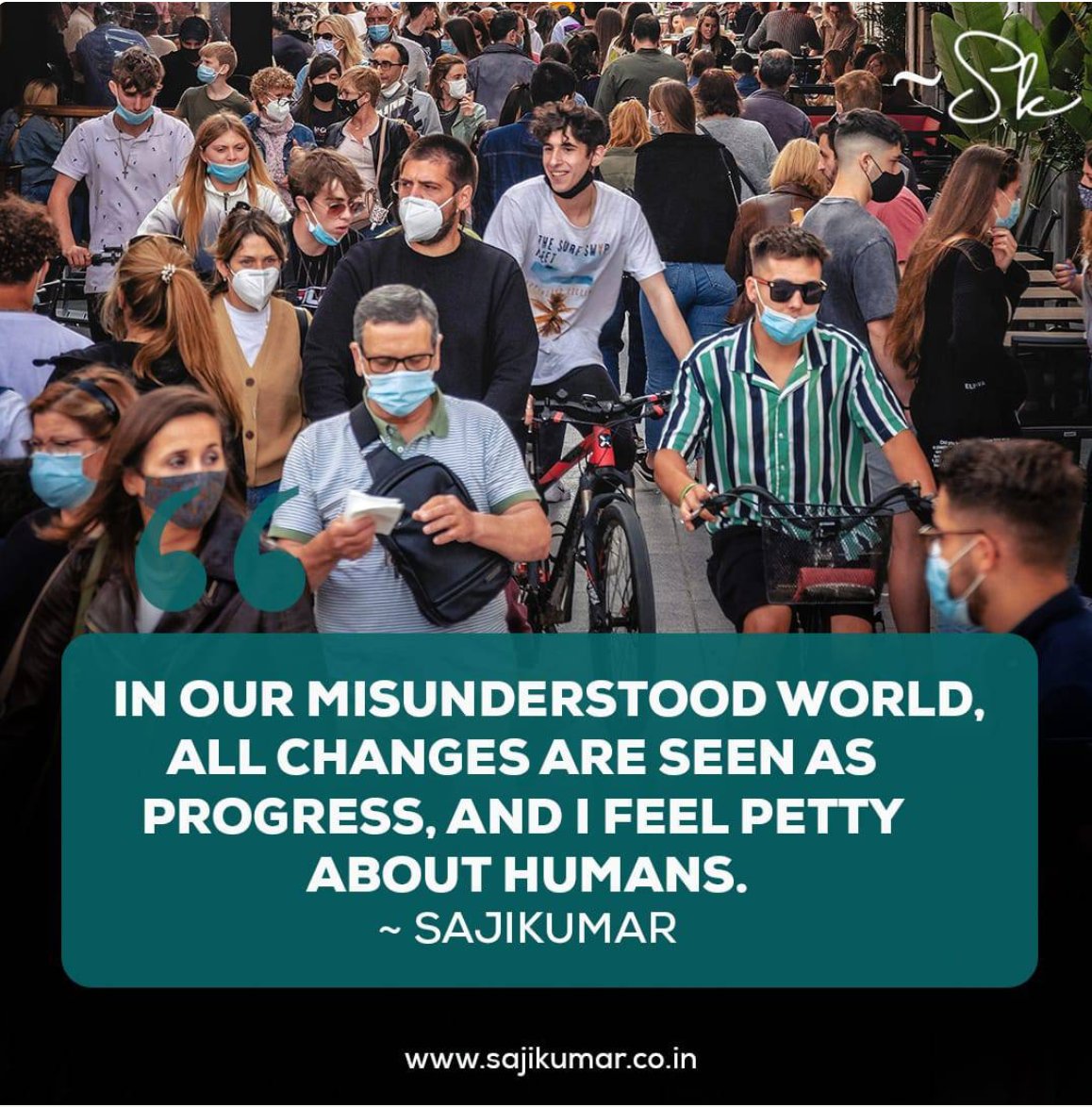 Skanauthor's tweet image. Not every change is progress.
We’ve mistaken speed for growth, and noise for evolution.
In this misunderstood world, humanity is losing its essence.
For more visit website
Website link is in the bio ✨
#Sajikumar #ModernMadness #ChangeVsProgress #SKSpeaks #SocialReflection