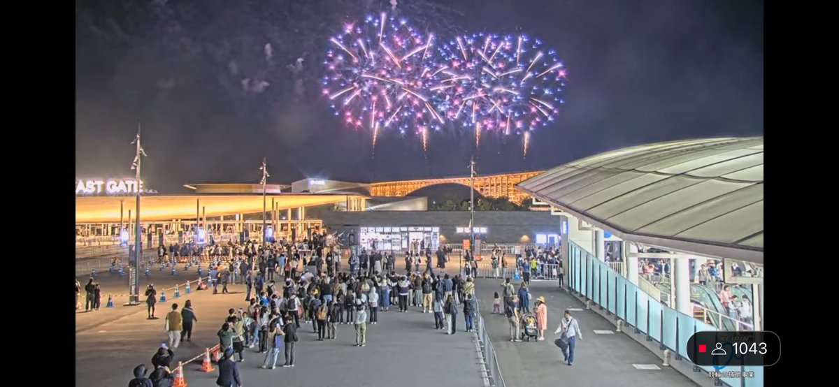 circularchan's tweet image. 本日23日はJFEスペシャル花火が万博で上がります🎆
約5分ですがスペシャルな花火(最多発数、最大規模)だそうです🎇
おそらく花火の時間になるとYouTube万博ライブカメラが花火の方向に向くはずですので
現地に行けない方もぜひご覧下さい📺📱
打ち上げ時間は非公開ですが…