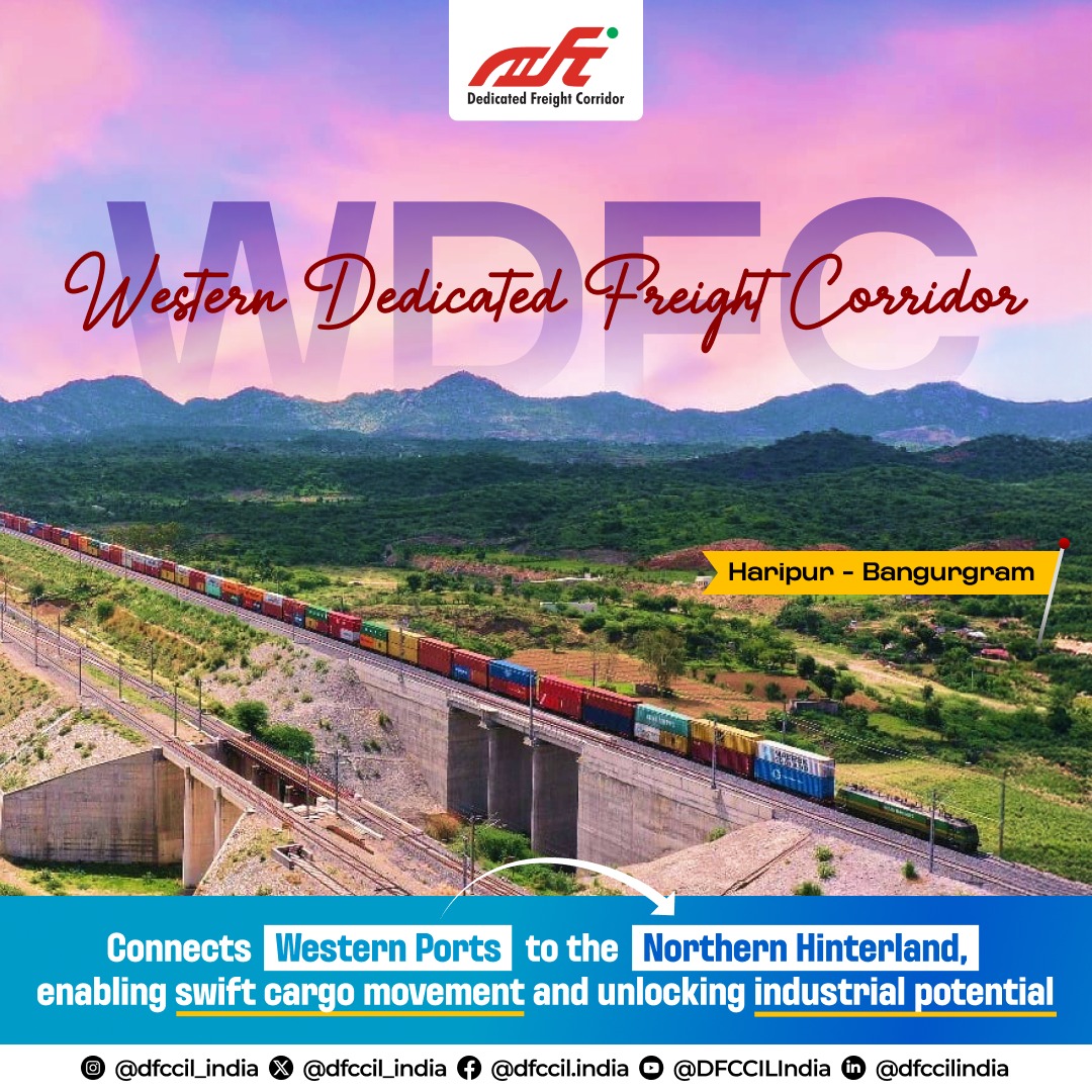 The Western Dedicated Freight Corridor is a game-changer in India’s freight logistics landscape. Spanning key regions, the WDFC is designed to connect Western Ports like Mundra, Pipavav, and JNPT to the Northern Hinterland, including industrial hubs in Haryana, Rajasthan, and