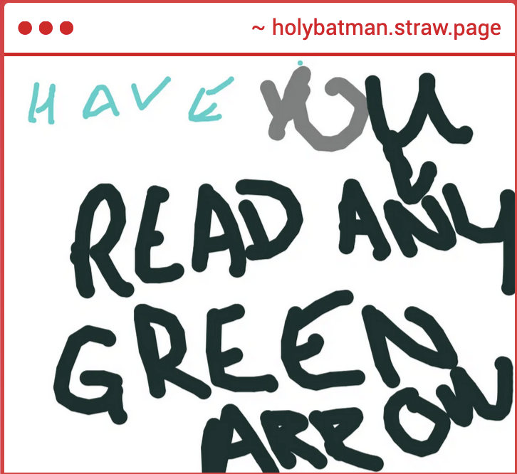 holybatmans's tweet image. some. I read Grell's Green Arrow: The Longbow Hunters a few weeks ago. Planning on probably reading Quiver soon.
