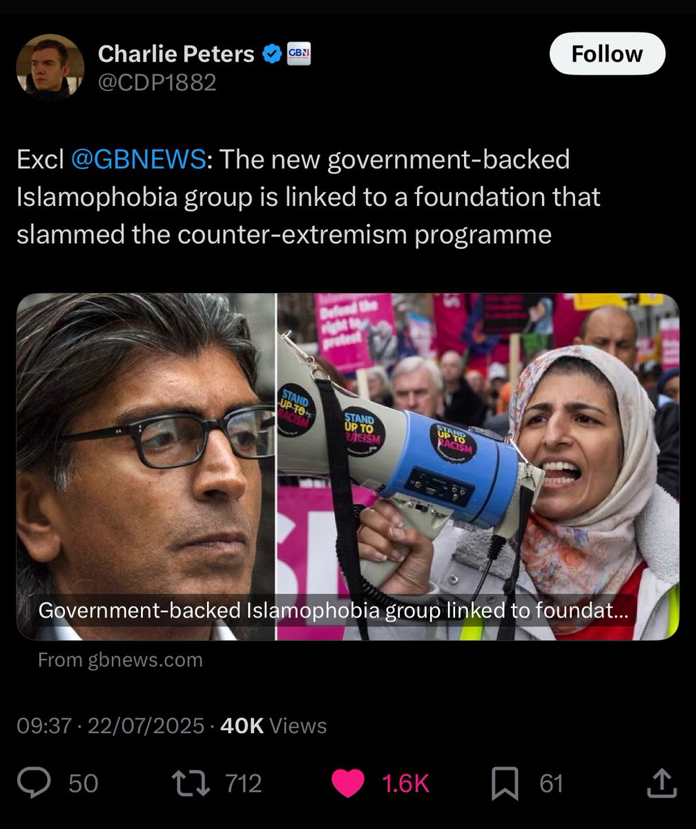 cold957's tweet image. The whole thing stinks.
This same group publicly stated that the counter terrorism program “Prevent” actively harms muslims.
And ministers have awarded this group £1m a year. The creep of Muslim ideology and demands continues apace, enabled by both Westminster& Whitehall.