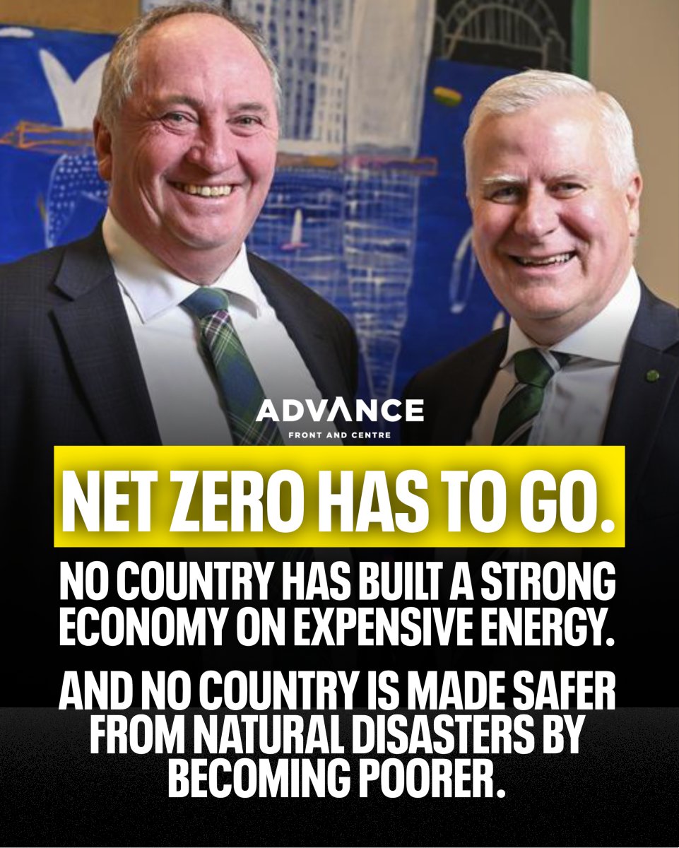 FairAusADV's tweet image. Any ally in the fight to abolish 'net zero' is welcome.
So it was great to see former deputy prime ministers Barnaby Joyce and Michael McCormack put aside their past differences and unite against this disastrous damaging policy.