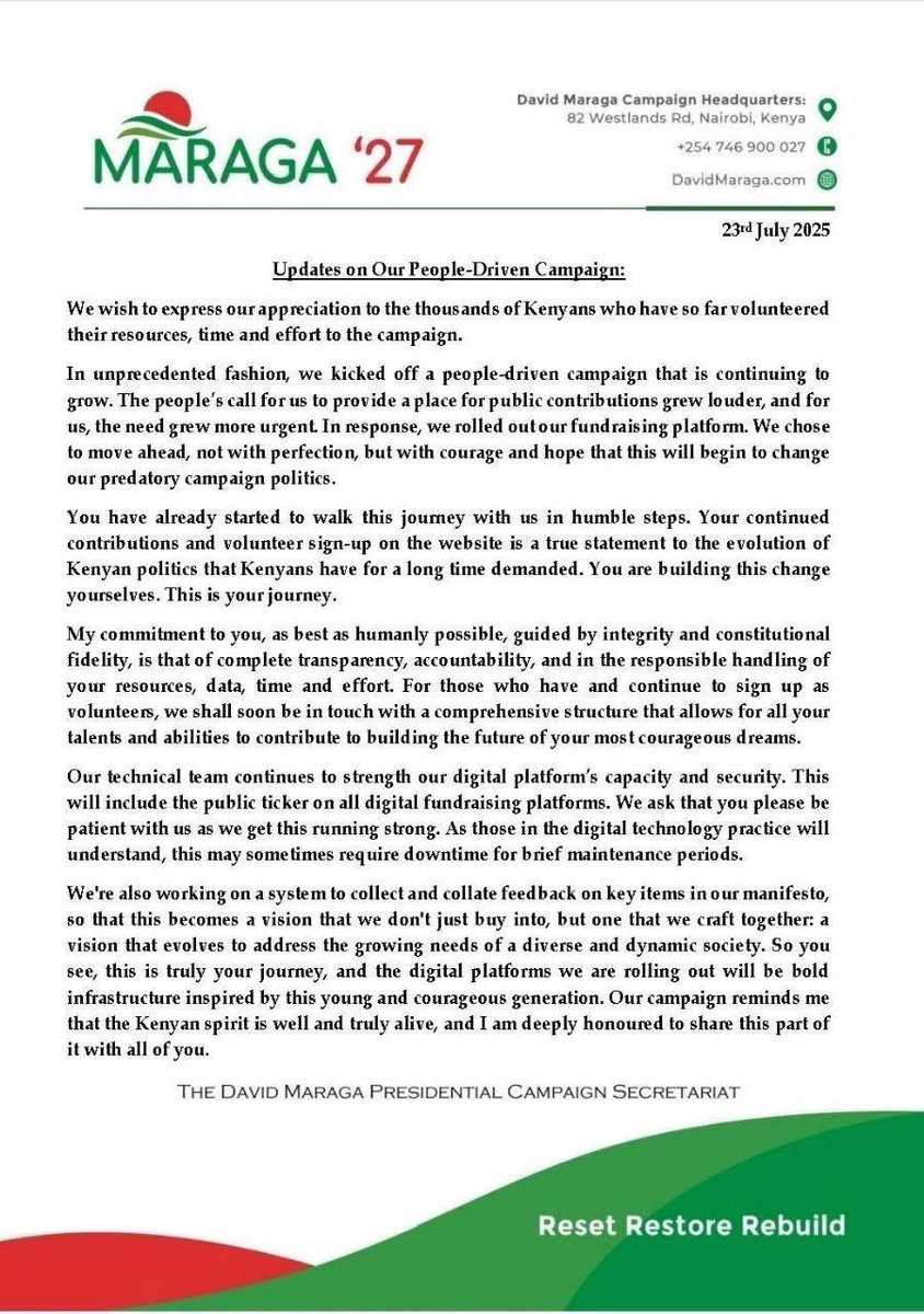 Update on Our People-Driven Campaign
