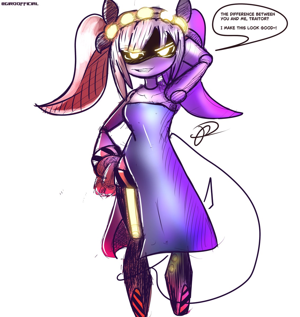giroofficial's tweet image. Murder Drones Refated J Sketch cause im totally fine for j. Plus, She makes this look good
#SerialDesignationJ #MurderDrones