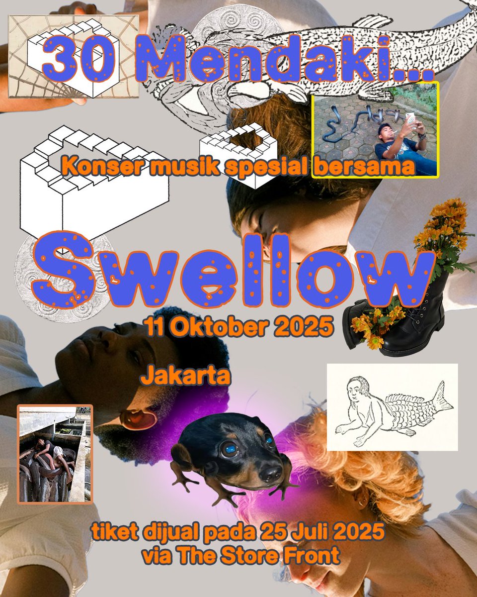 Di tengah rutinitas keseharian yang semakin rumit, bersama-sama menjalaninya adalah hal yang paling masuk akal saat ini.

Swellow mengajak untuk merayakan keseharian, 30 lagu akan dibawakan, termasuk beberapa judul yang belum pernah dimainkan.

11 Oktober 2025 di Jakarta.
