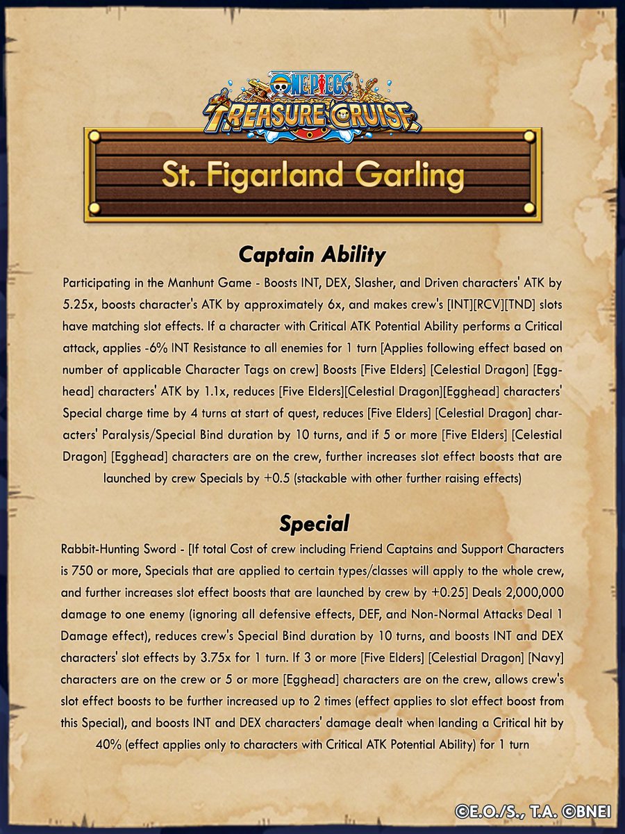 ONE_PIECE_TC's tweet image. St. Figarland Garling
Full infographics 📰
#ONEPIECE #OPTC #OPTC11th