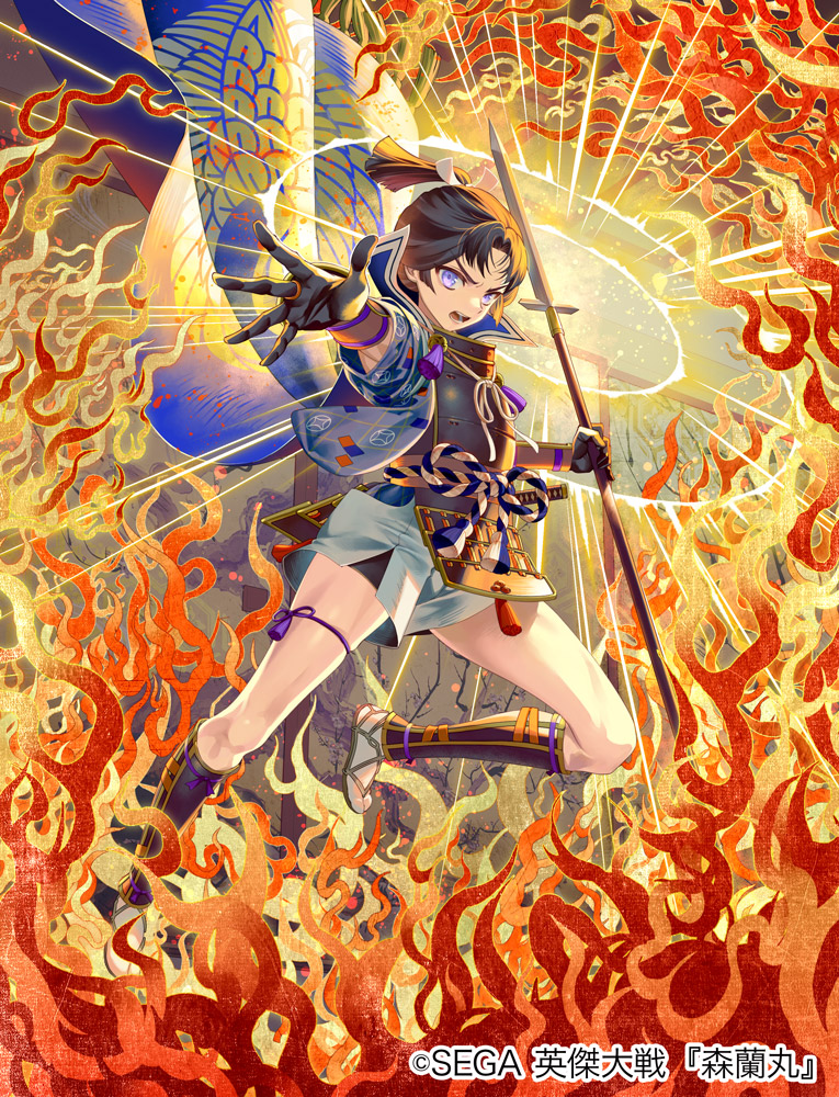 yukixkana's tweet image. SEGA様『英傑大戦』Ver.3.0.0A
　　 森蘭丸
（CV：寺崎裕香様）

本日実装の彼を描かせていただきました！
よろしくお願いします🔥⚔️
#英傑大戦