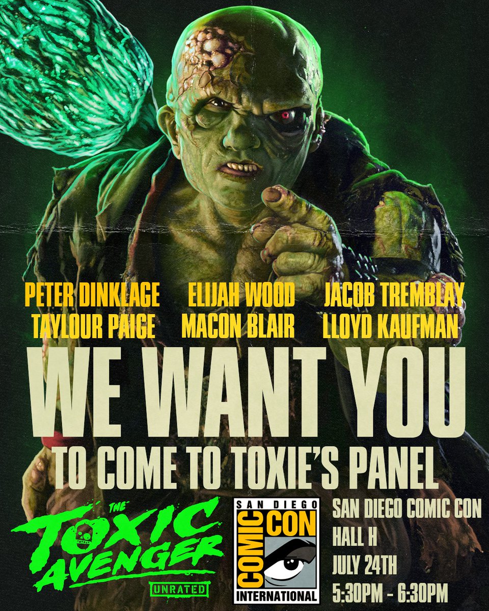 PhillyCyberGeek's tweet image. THE TOXIC AVENGER
Lloyd Kaufman
Macon Blair
Peter Dinklage
Jacob Tremblay
Taylour Paige
Elijah Wood
@Comic_Con #SDCC #SanDiego #California #ComicCon
#ToxicAvenger #Comics #ComicBooks #Superhero #Superheroes #Action #SciFi #Comedy #Horror #HorrorMovies