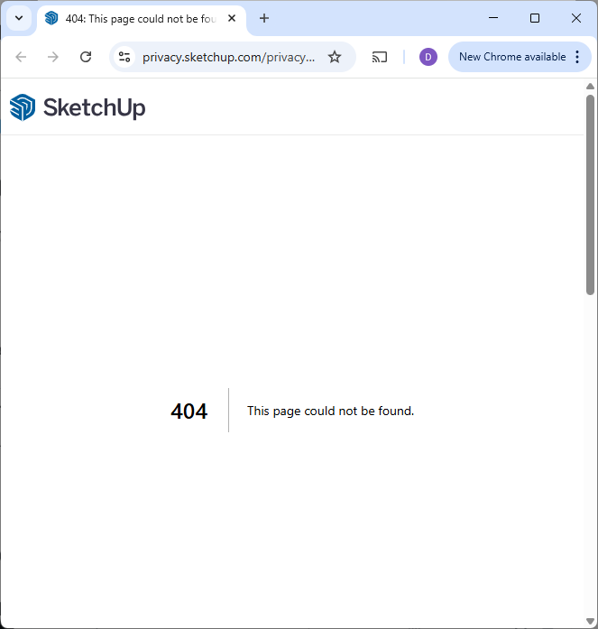 eventrical's tweet photo. @SketchUp "Learn more about privacy and Sketchup.".... umm.... 404 not found... https://t.co/RerFNj4RMn