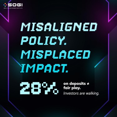 SOGIIndia's tweet photo. While India taxes gaming deposits at 28%, the UK and Singapore tax actual revenue (GGR) at ~15–20%.

We're punishing platforms for user money they don't even keep. Global investors are watching and walking away.

#GSTReform #DigitalEconomy #EaseOfDoingBusiness https://t.co/EUS1hnPFCQ
