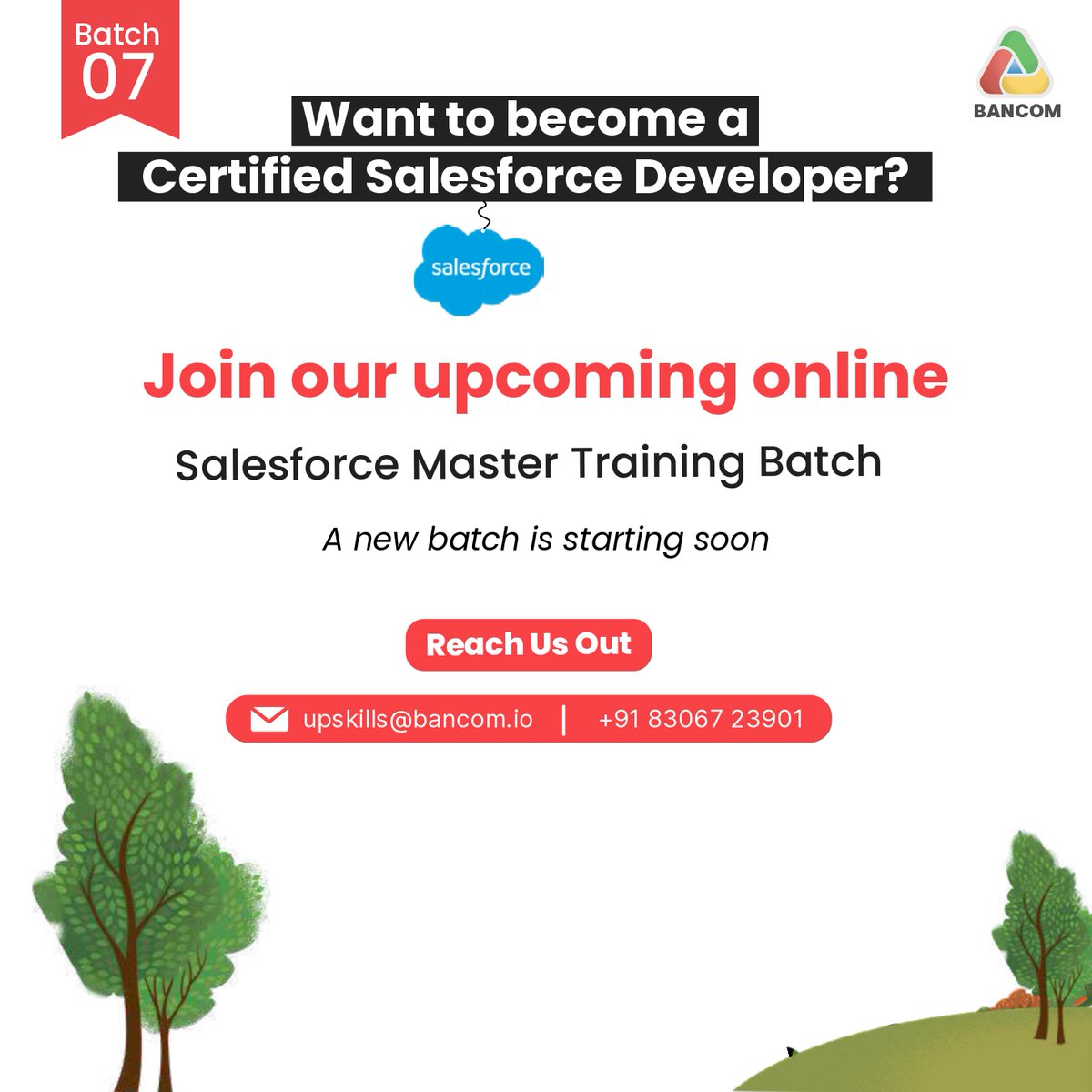 Bancom_io's tweet image. Most Salesforce experts once Googled: “What even is Salesforce?”
They just started.
At BANCOM, we don’t just teach Salesforce,
We guide you to a confident career.
📩 upskills@bancom.io | 📞 +91 83067 23901
#SalesforceTraining #Bancom #SalesforceCourse #UpskillNow