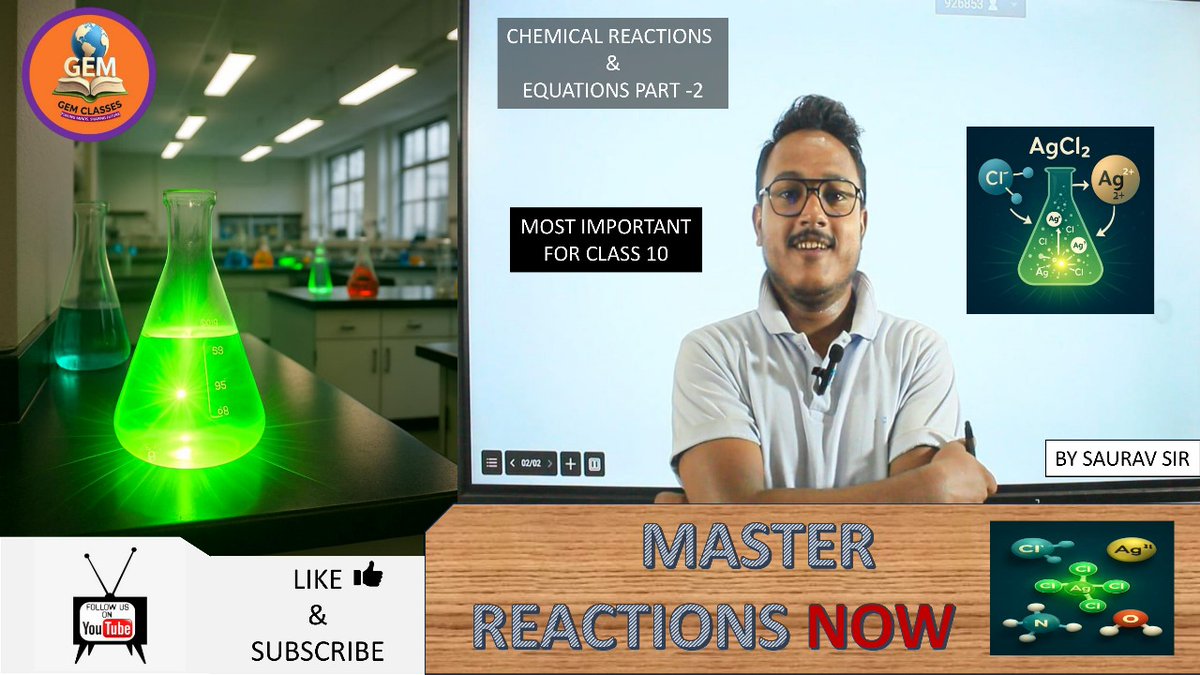 Gemclasses25's tweet photo. CHEMICAL REACTIONS and EQUATIONS| CLASS 10| PART 2 |CHEMISTRY CHAPTER 1
https://t.co/zmXCa2k9gG

Like and subscribe 

..

.
.
.
.
.

#Trending #TrendingNow #LoveIslandUK #Chemistry #class10 
#Saiyaara #AvengersSecretWars 
#Chemicalreactions
#masterreaction
#PerthSanta https://t.co/Ecnd6lM0Tv