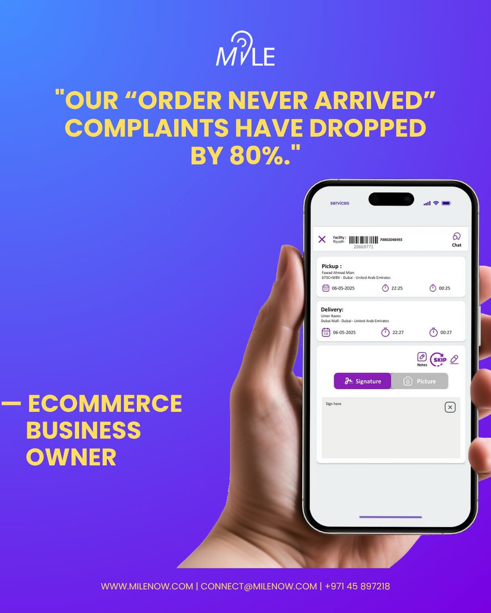 milenowofficial's tweet image. Tired of hearing “we never got the order” when it was delivered? 📦📱

With Mile’s mobile app, drivers can snap photos, get e-signatures &amp;amp; log notes as proof—right from their phones. Time-stamped. Geo-tagged. Dispute-proof.

👉 bit.ly/3TFmN50
#ePOD #lastmiletech